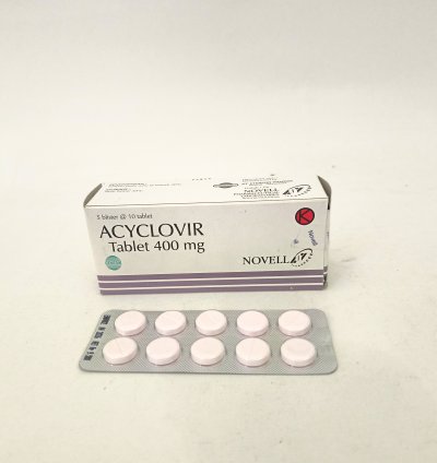 Acyclovir 400 mg tablets for treating virus infections such as herpes