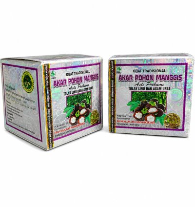 Akar Pohon Manggis  Capsules relieve gout, rheumatism, aches and pains, and cholesterol.